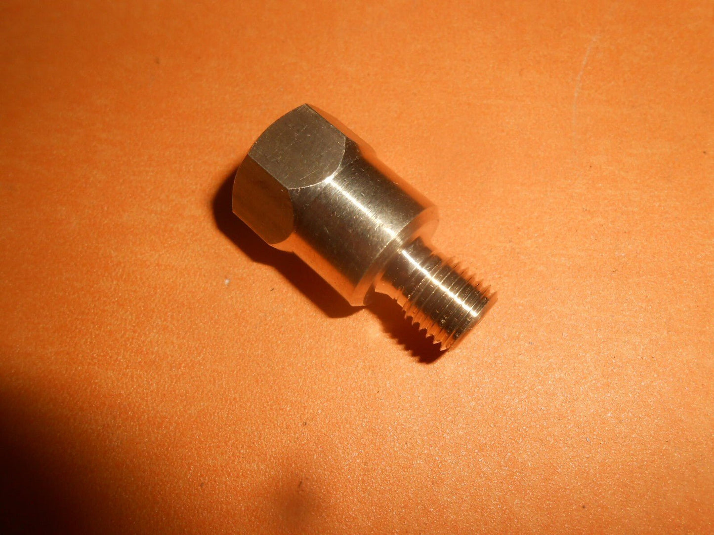 Brass Hydraulic brake or clutch pipe adapter 3/8" UNF male to 7/16" UNF female - Vroom Classics