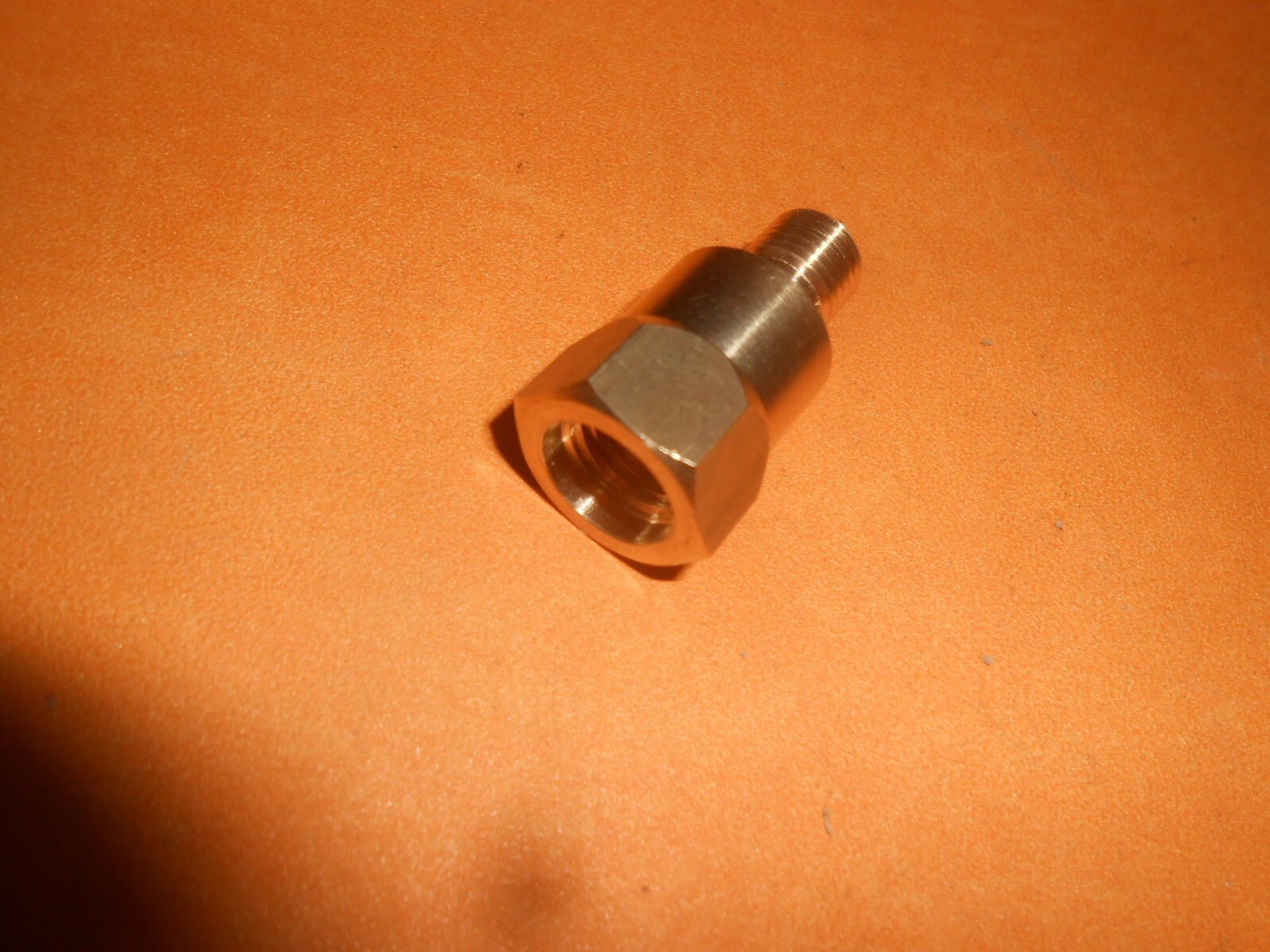 Brass Hydraulic brake or clutch pipe adapter 3/8" UNF male to 7/16" UNF female - Vroom Classics