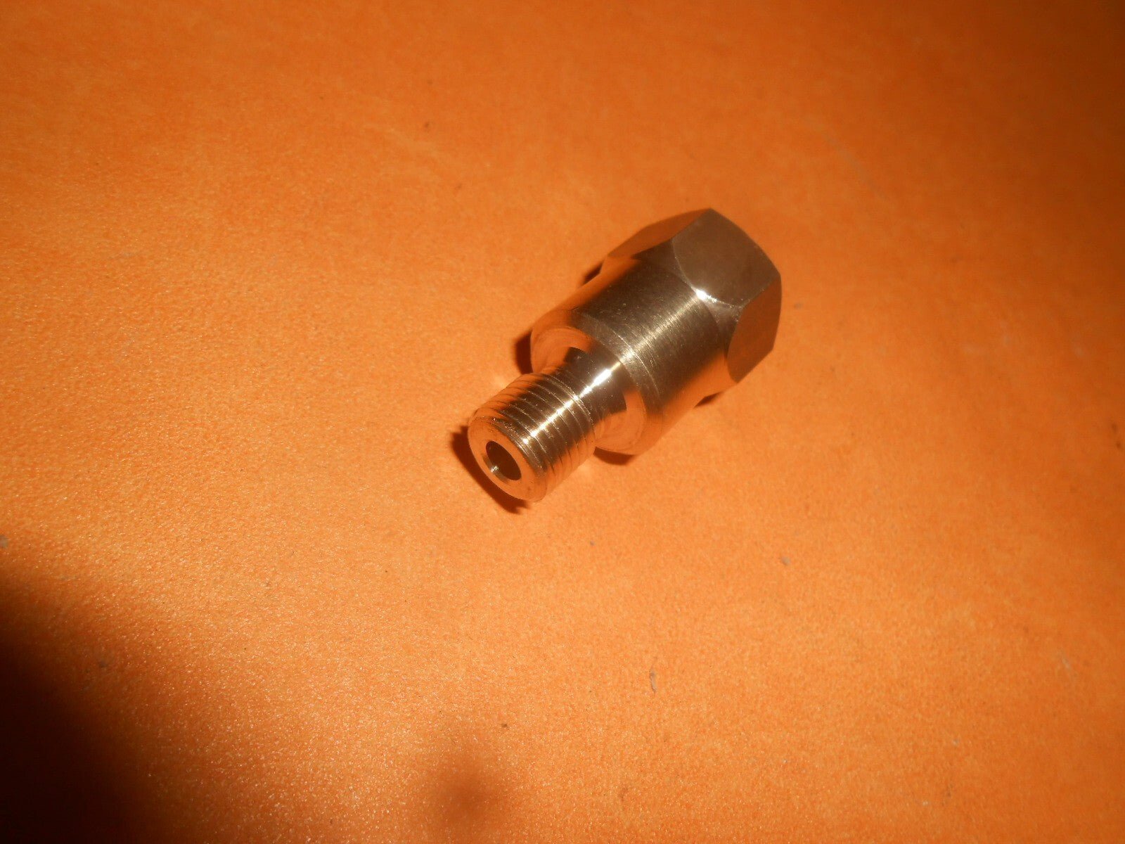 Brass Hydraulic brake or clutch pipe adapter 3/8" UNF male to 7/16" UNF female - Vroom Classics