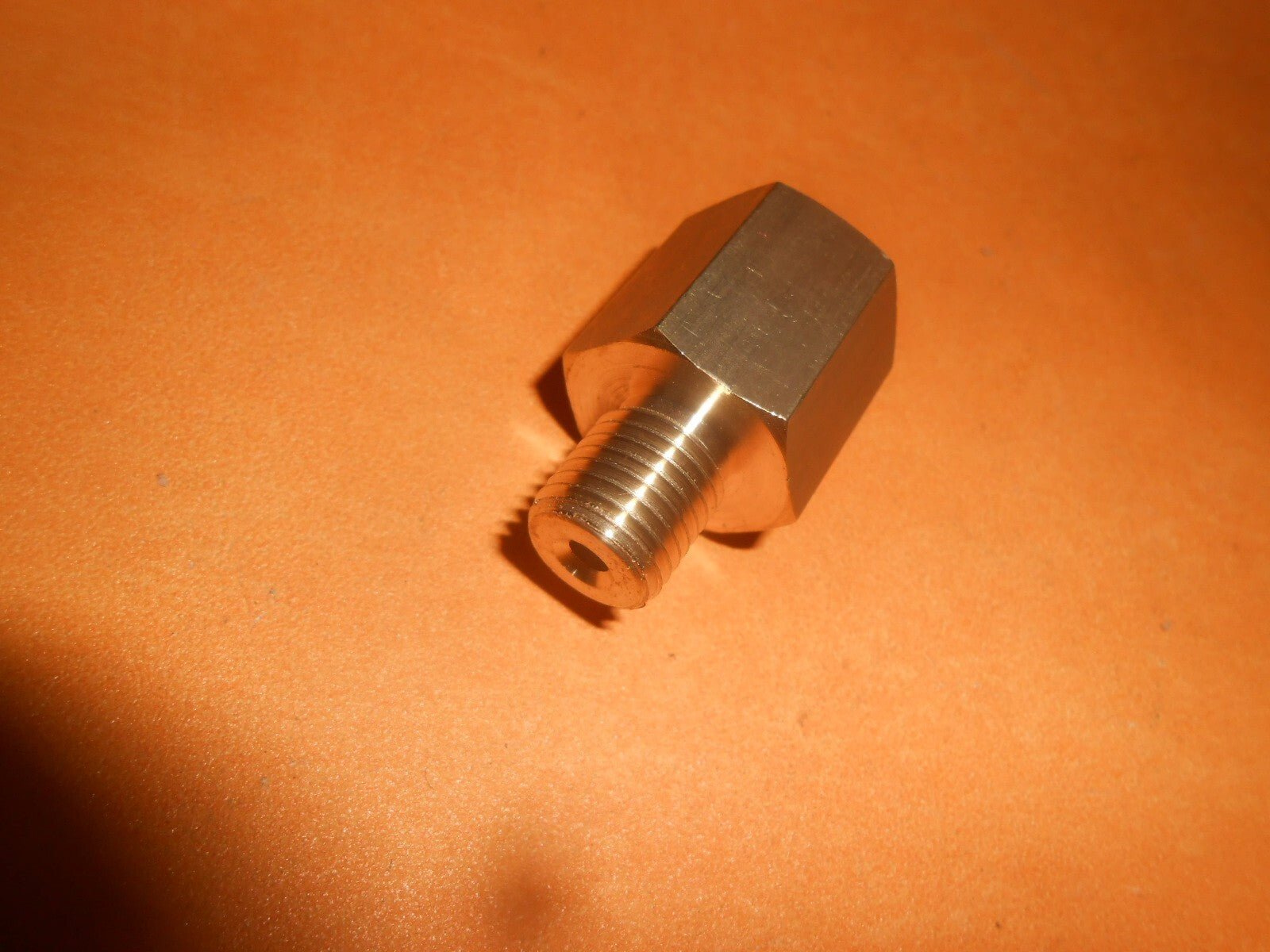 Brass Hydraulic brake or clutch pipe adapter 7/16" UNF male to 3/8" UNF female - Vroom Classics