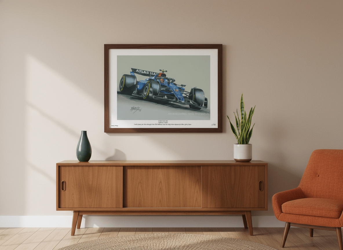 Carlos Sainz Jr in the Williams FW47 Mercedes at the 2025 Emilia Romagna GP - Limited Edition Giclee Print - Vroom Classics