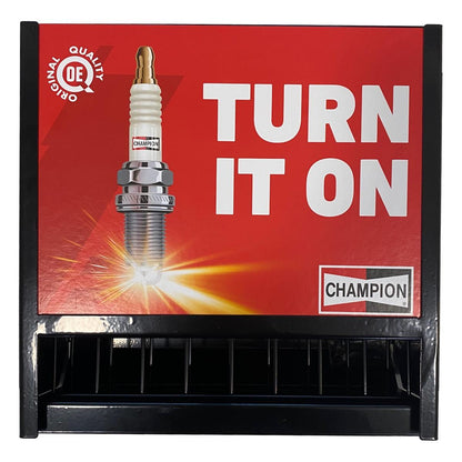 Champion Spark Plug Dispenser Cabinet Wall Mounted - Storage Columns 80 Plugs - Vroom Classics