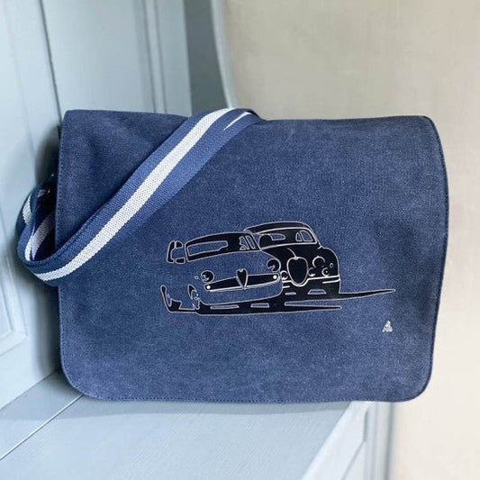 Cheek to Cheek Messenger Bag Blue - Vroom Classics
