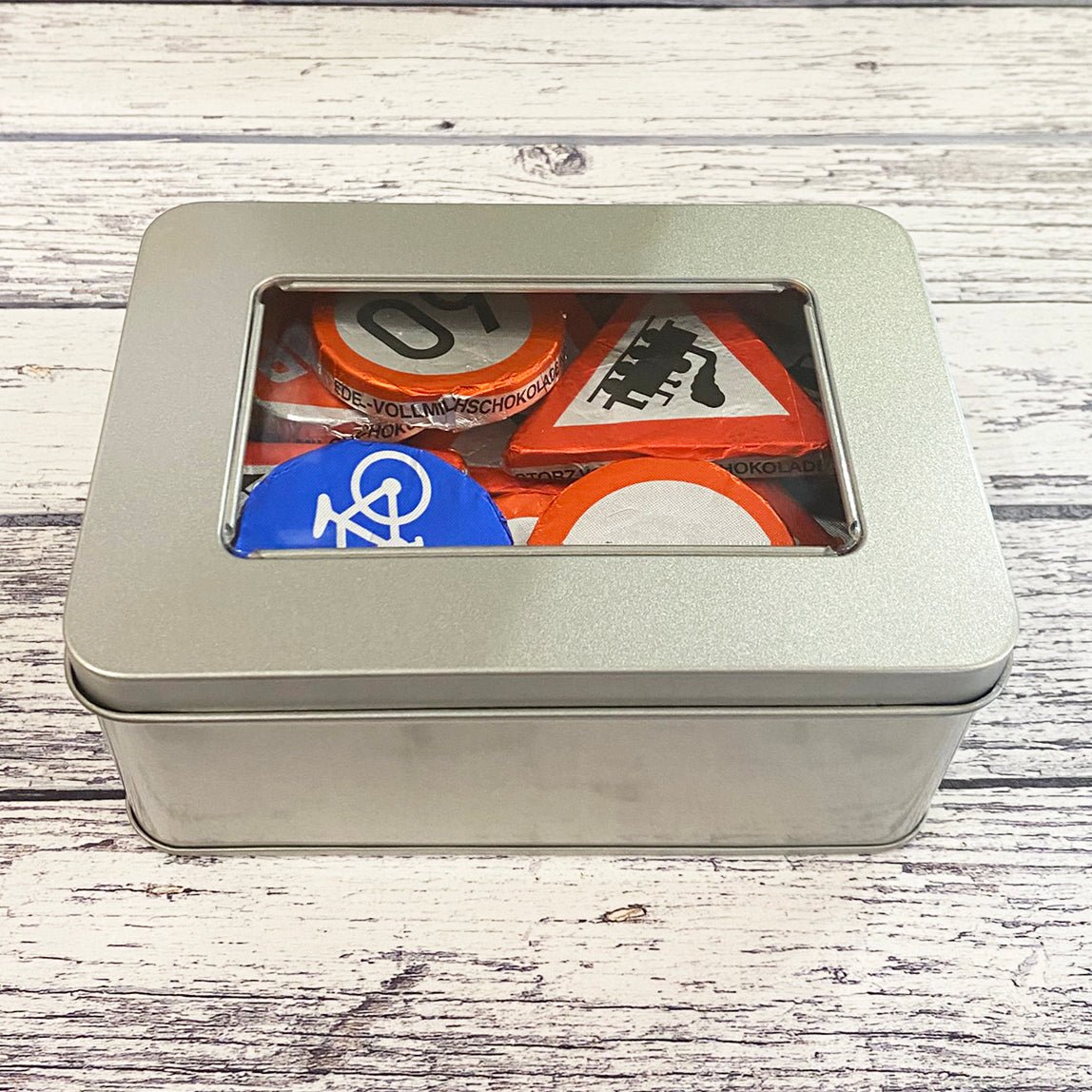 Chocolate Road Signs Gift Tin - Vroom Classics