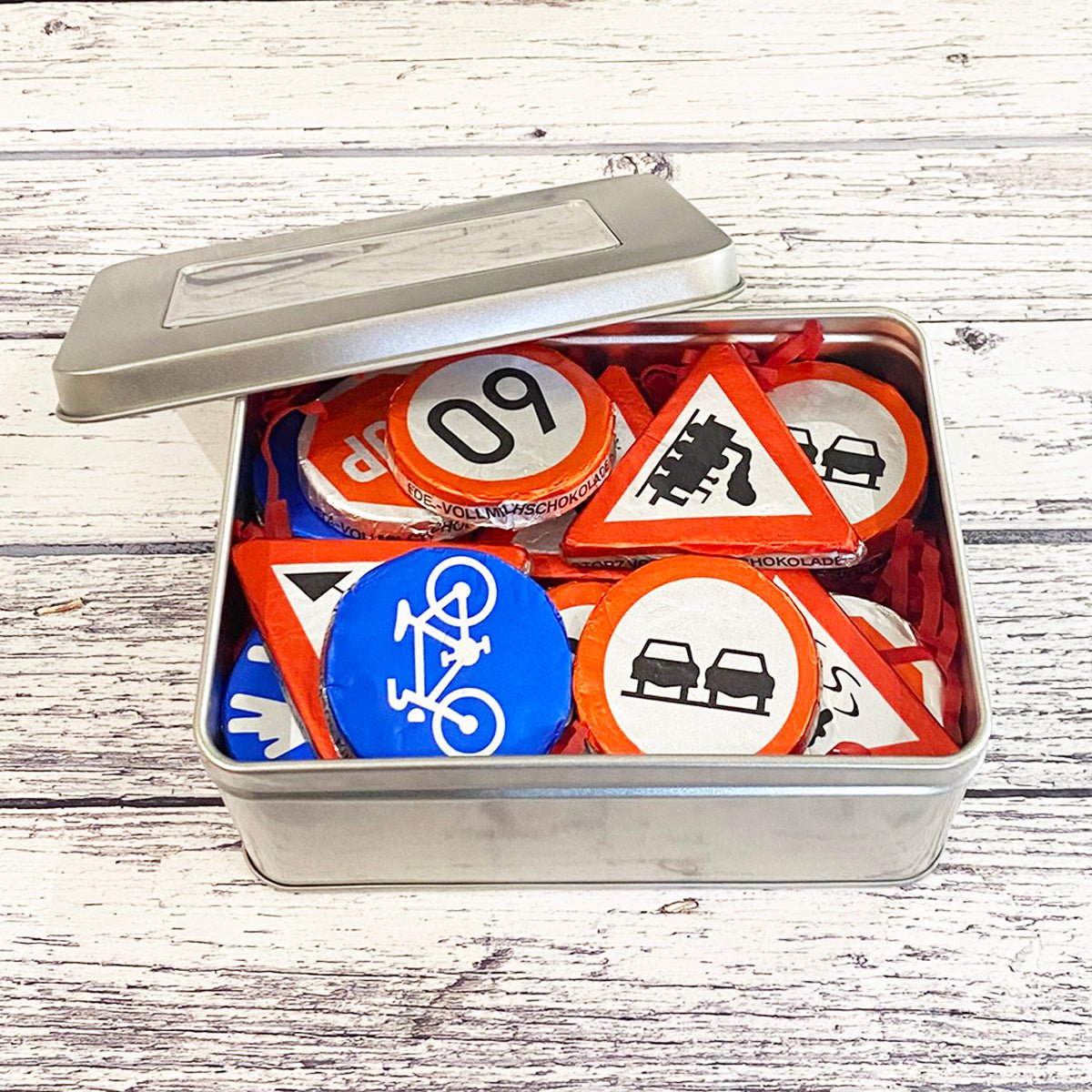 Chocolate Road Signs Gift Tin - Vroom Classics