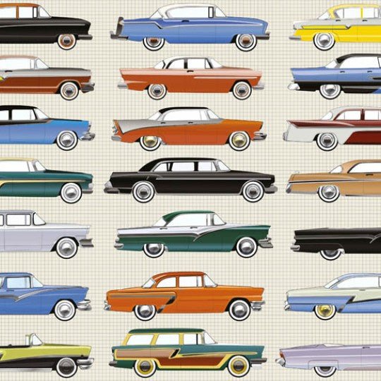 Classic American Cars 1000 Piece Jigsaw - Vroom Classics
