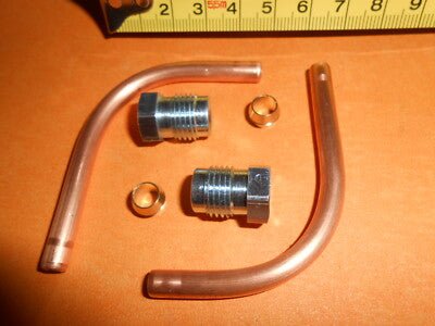 CLASSIC CAR CARBURETOR or FUEL FILTER 1/2" UNF pipe kit with bends(1/4" pipe) - Vroom Classics