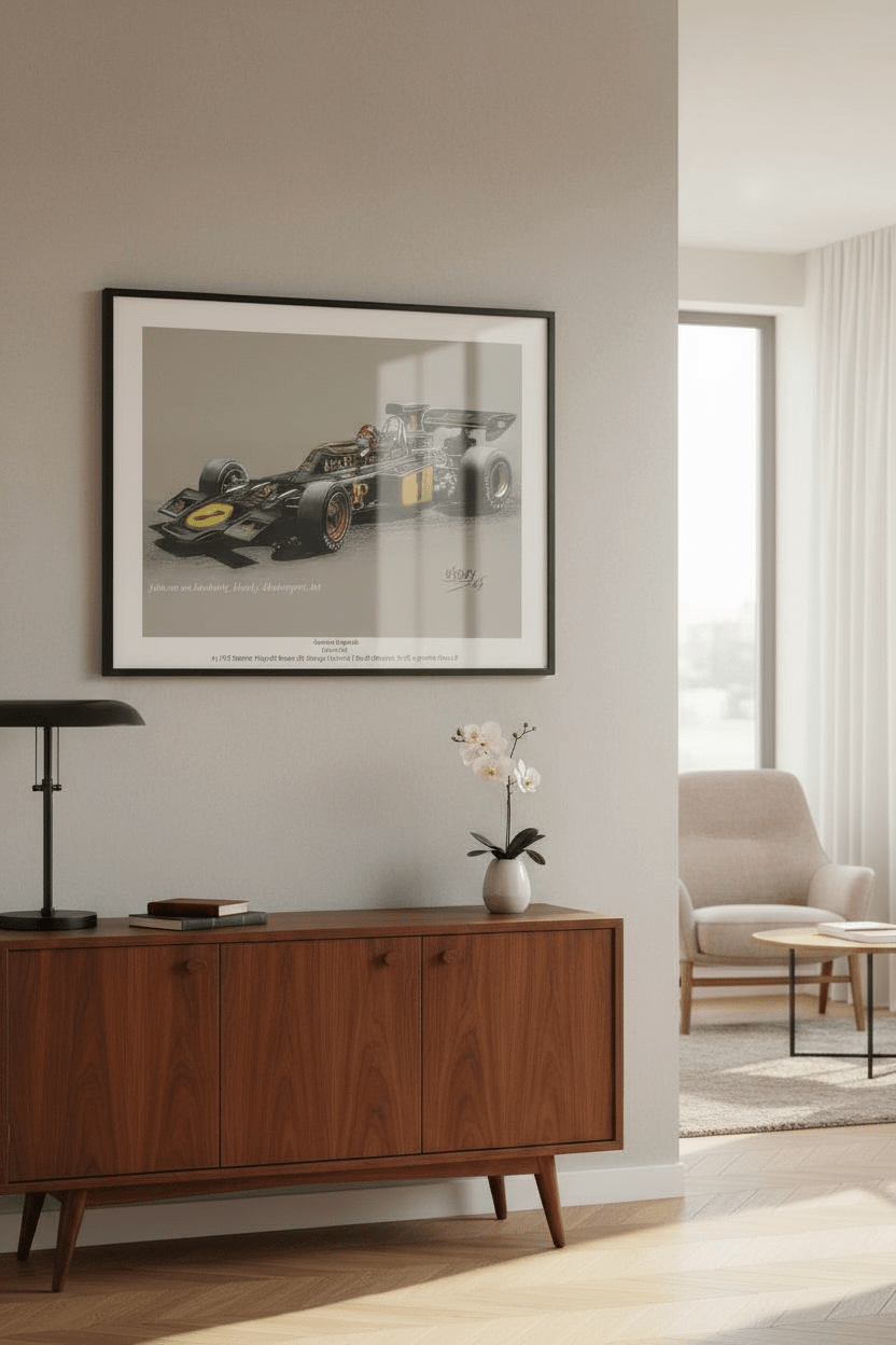 Emerson Fittipaldi in the 1972 Lotus 72E - Limited Edition Giclee Print - Vroom Classics