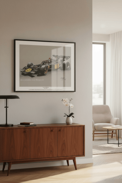 Emerson Fittipaldi in the 1972 Lotus 72E - Limited Edition Giclee Print - Vroom Classics