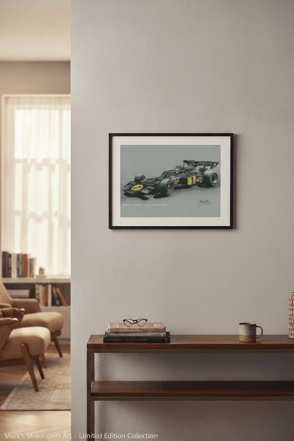 Emerson Fittipaldi in the 1972 Lotus 72E - Limited Edition Giclee Print - Vroom Classics