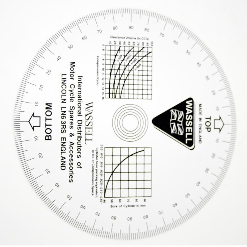 Engine Timing Disk White P.V.C. Ignition & Cam Timing 190mm. Branded 'WASSELL' - Vroom Classics