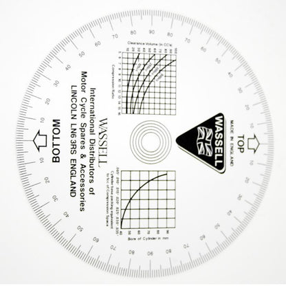 Engine Timing Disk White P.V.C. Ignition & Cam Timing 190mm. Branded 'WASSELL' - Vroom Classics