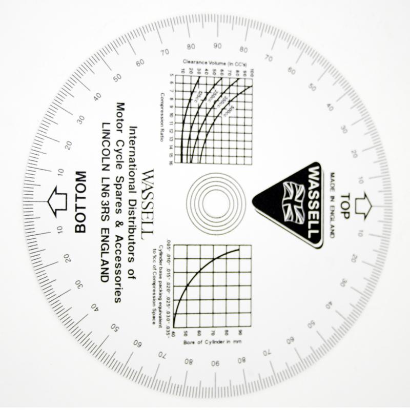 Engine Timing Disk White P.V.C. Ignition & Cam Timing 190mm. Branded 'WASSELL' - Vroom Classics
