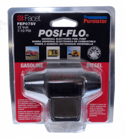 Facet FEP07SV Posi - Flow Fuel Pump Clamshell Kit (60107+Union) PSI 10.0 - 7.0 - Vroom Classics