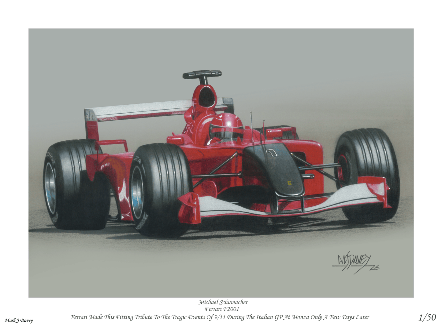 Ferrari Honours the Victims of 9 September 2011 - Limited Edition Giclee Print - Vroom Classics