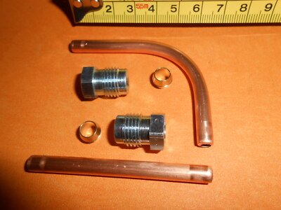 for CLASSIC CAR CARBURETOR FUEL FILTER 1/2"UNF straight+bend pipe kit(1/4" pipe) - Vroom Classics