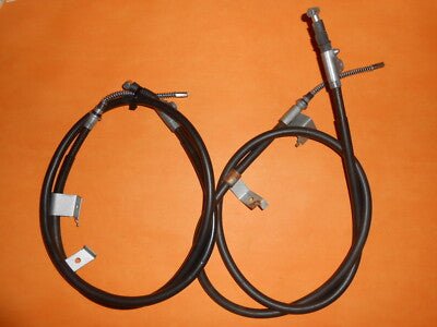 For NISSAN PRIMERA (1990 - 06/96) rear discs REAR HAND BRAKE CABLES PAIR - Vroom Classics