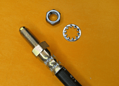 FORD ANGLIA 105E 123E (1959 - 67) REAR BRAKE HOSE + nut & washers - Vroom Classics