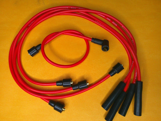 FORD CAPRI Mk2 Mk3 1.6 2.0 OHC (1975 - 85) RED 8mm PERFORMANCE IGNITION LEAD SET - Vroom Classics