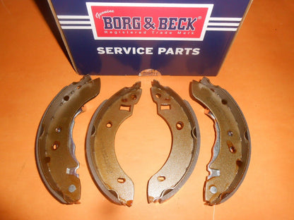 FORD ESCORT Mk3 1.1 1.3 1.6 (1980 - 86) NEW REAR BRAKE SHOES - GENUINE BORG & BECK - Vroom Classics