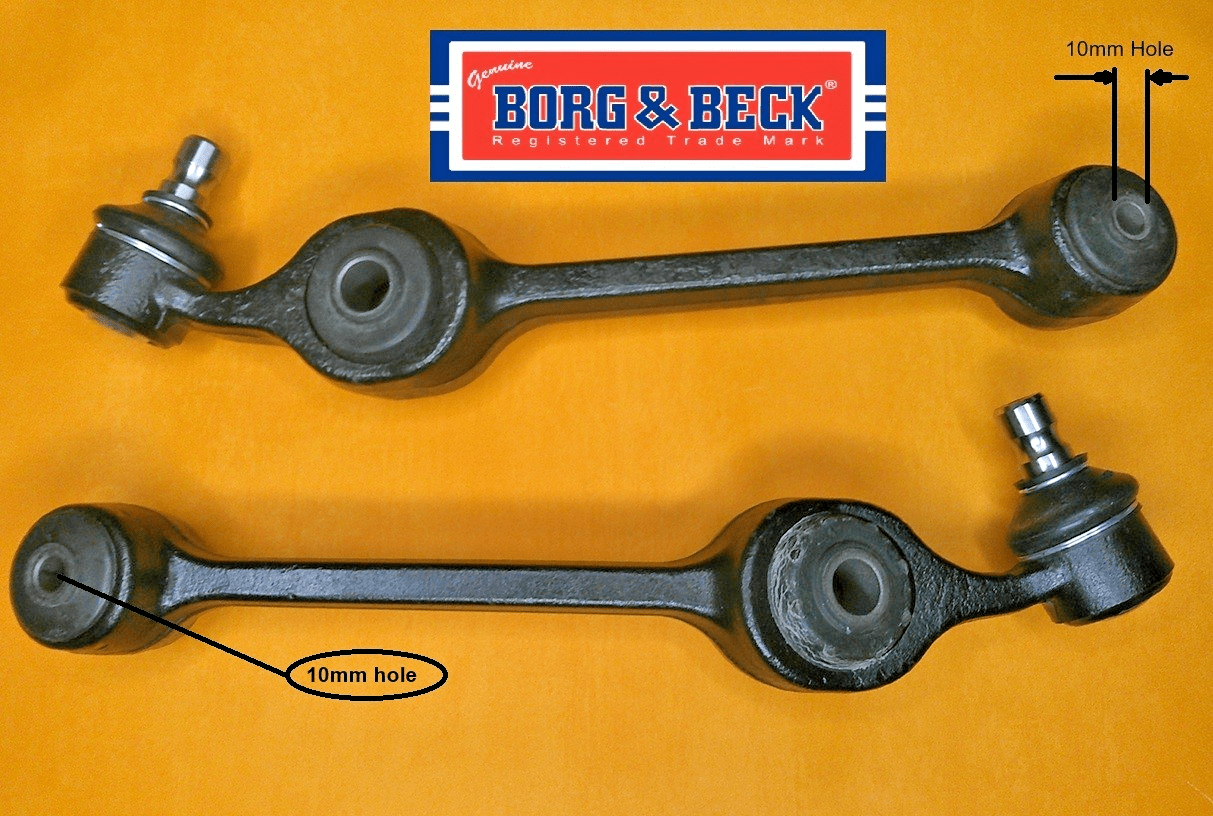 FORD ESCORT Mk3 (1980 - 1985) TRACK CONTROL ARMS PAIR - Genuine Borg & Beck - Vroom Classics