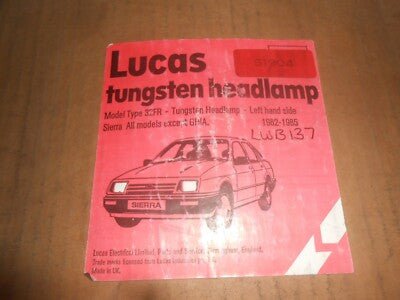 FORD SIERRA Mk1 (1982 - 86) PASSENGER N/S HEADLIGHT UNITS - LUCAS OEM - Vroom Classics