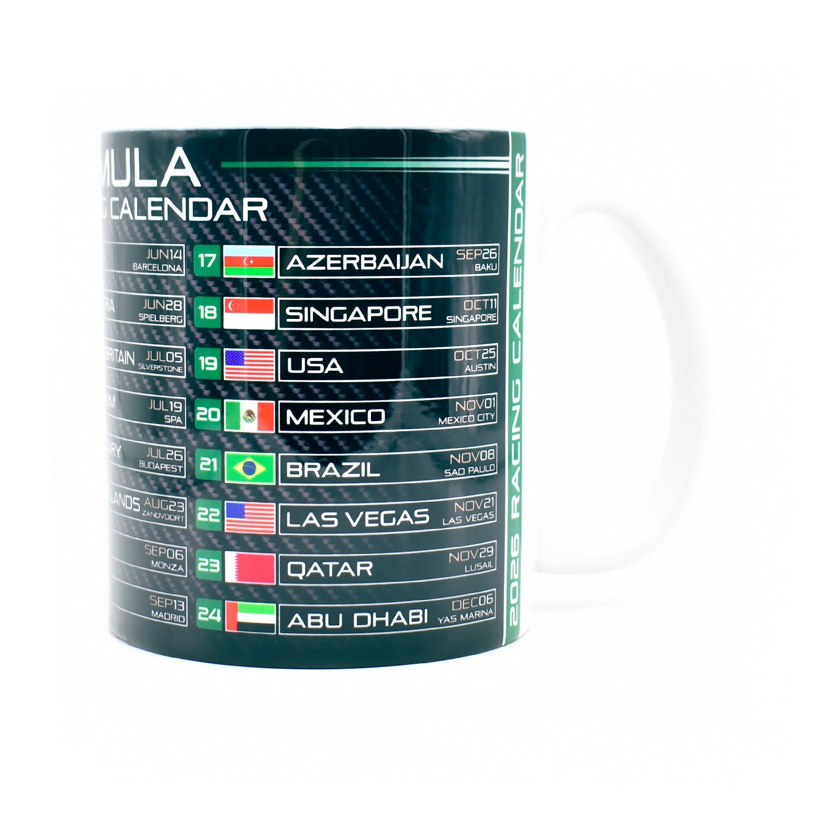 Formula 1 calendar Mug 2026 - Vroom Classics