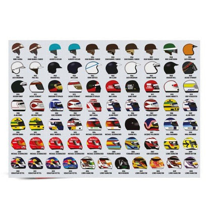 Formula 1 Helmets Through the Ages Jigsaw - Vroom Classics