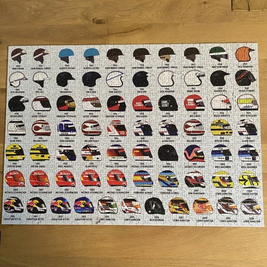 Formula 1 Helmets Through the Ages Jigsaw - Vroom Classics