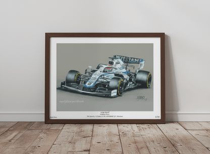 George Russel driving the Williams - Mercedes FW43 - Limited Edition Giclee Print - Vroom Classics