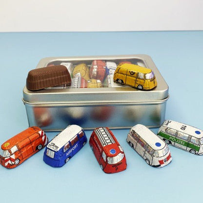 Gift Tin of Chocolate Campervan Buses - Vroom Classics