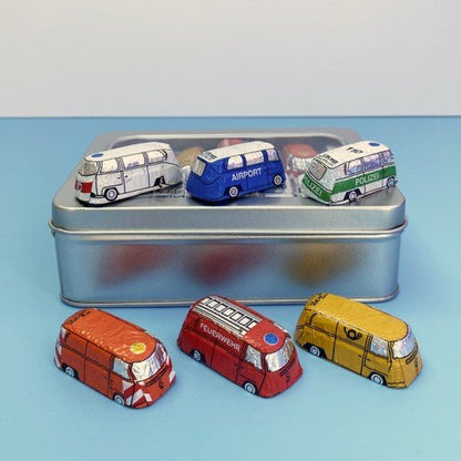 Gift Tin of Chocolate Campervan Buses - Vroom Classics
