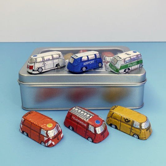 Gift Tin of Chocolate Campervan Buses - Vroom Classics