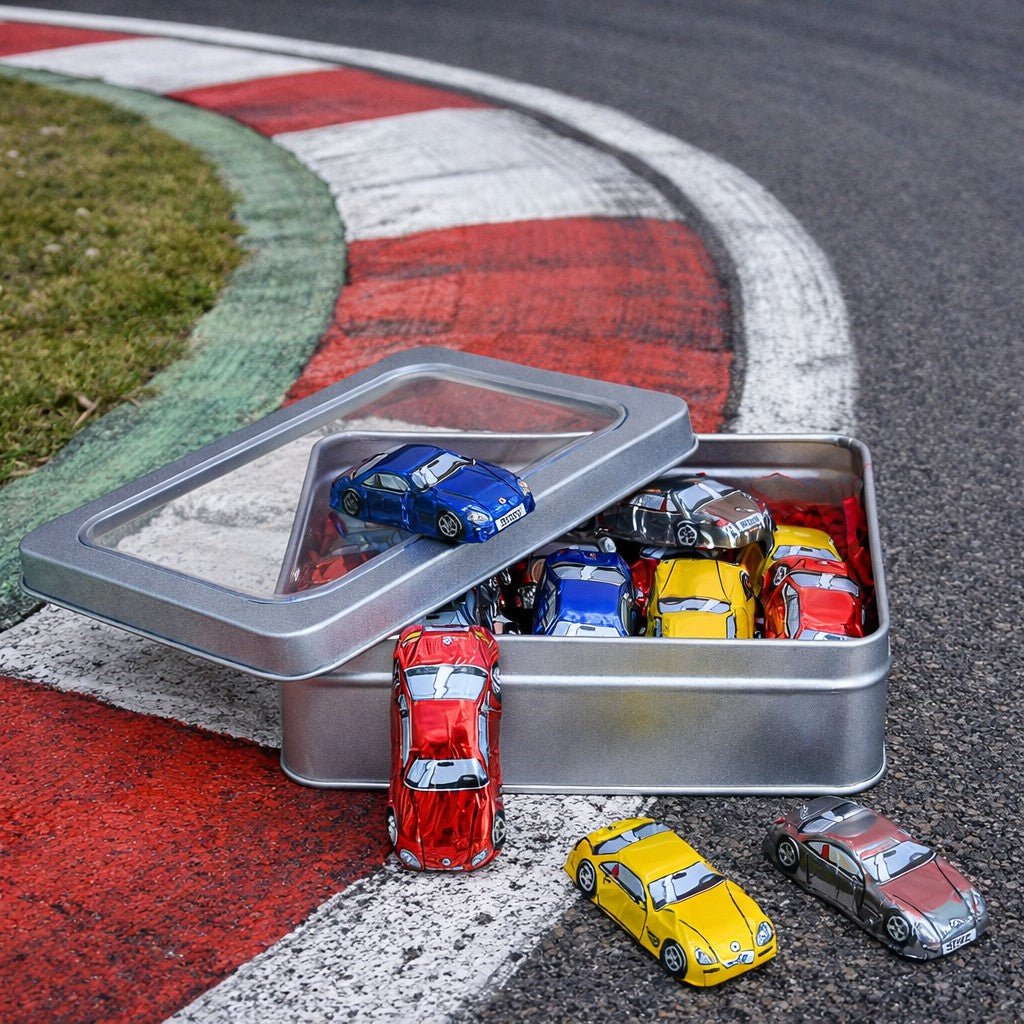 Gift Tin of Chocolate Sports Cars - Vroom Classics