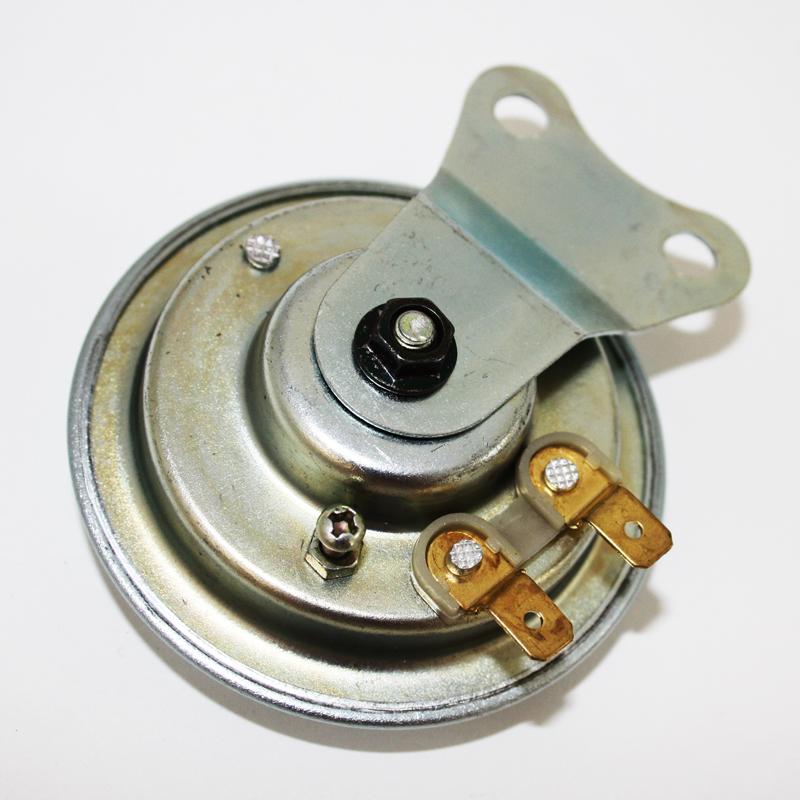 GS16014 - Horn - UNIVERSAL Small 6V, 65mm dia,r Zinc plated,28mm apart. - Vroom Classics