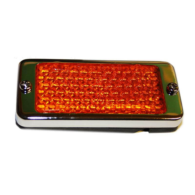 GS19143 - REFLECTOR - Lucas Pattern RER22 Amber/Chrome Oil Cooler - Vroom Classics