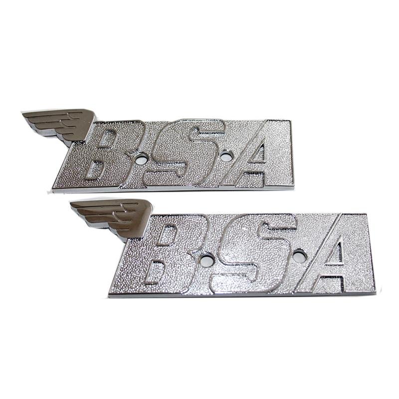 GS29118 - Pair of BSA Oil in Frame A65/A70 Metal winged tank badges (1970 - 72). - Vroom Classics