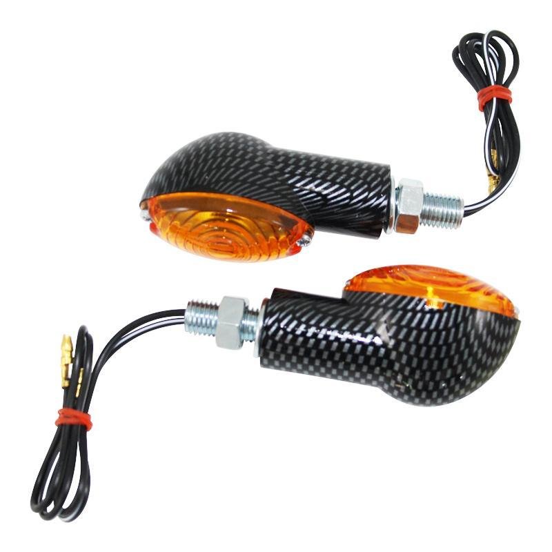 GS35024 - INDICATORS - Universal Cateye Mini - Stem, small 2 1/2", carbon/amber. - Vroom Classics