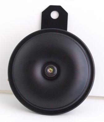 GS35103 - Horn - UNIVERSAL Black 12v , 92mm dia ,90mm length,8mm hole. - Vroom Classics
