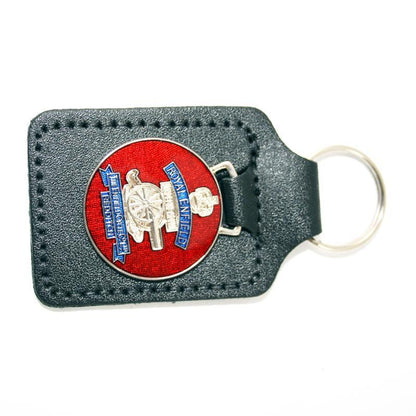 GS45023 - KEY FOB . - Royal Enfield Silver Red Gold. - Vroom Classics