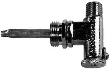 GS73086 - Petrol Tap - UNIVERSAL Brass pull type with 90 degree exit. Thread Type: 3/8' x 7/16' - Vroom Classics