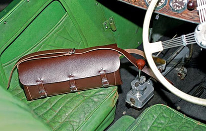 Gunson 77127 Classic Leather Tool Bag - Heavy duty oiled leather w studded trim - Vroom Classics