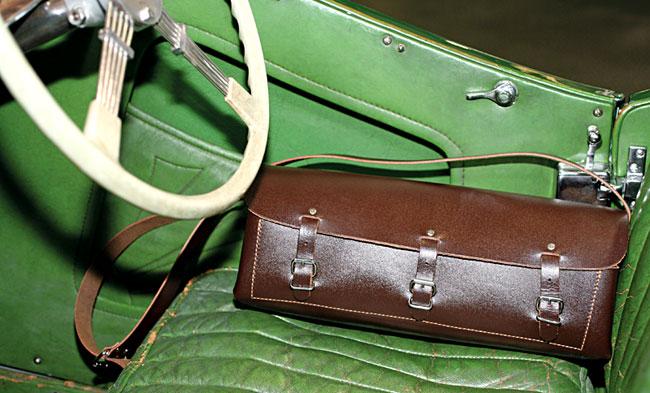 Gunson 77127 Classic Leather Tool Bag - Heavy duty oiled leather w studded trim - Vroom Classics
