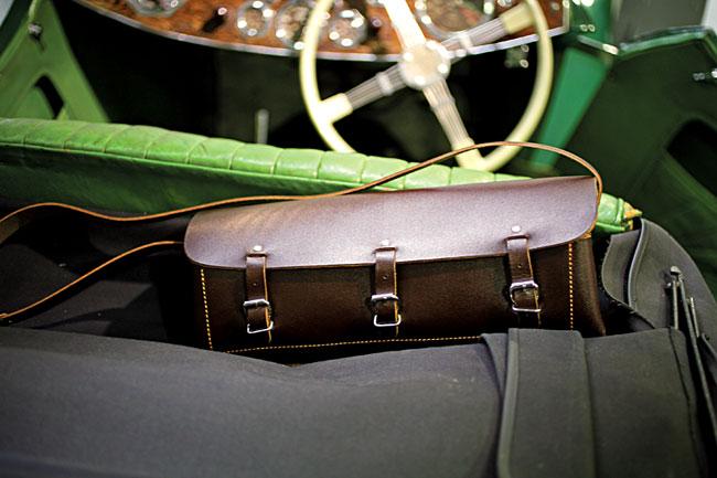 Gunson 77127 Classic Leather Tool Bag - Heavy duty oiled leather w studded trim - Vroom Classics