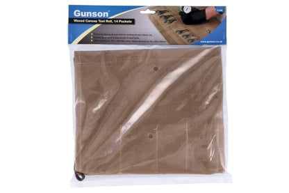 Gunson 77166 Waxed Canvas Tool Roll - 14 Pockets - Vroom Classics