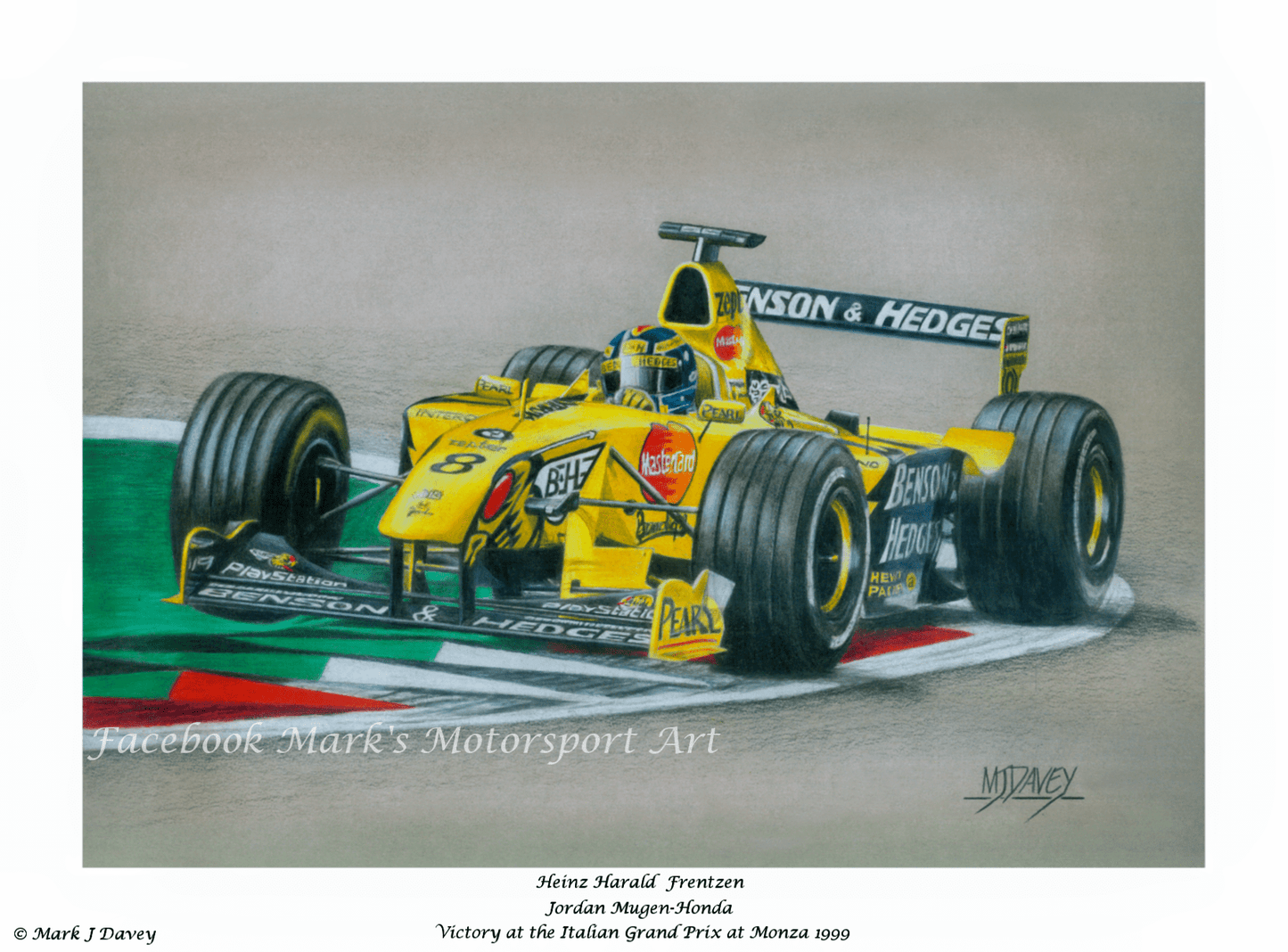 Heinz - Harald Frentzen in the Jordan 199 at the 1999 Italian GP - Limited Edition Giclee Print - Vroom Classics