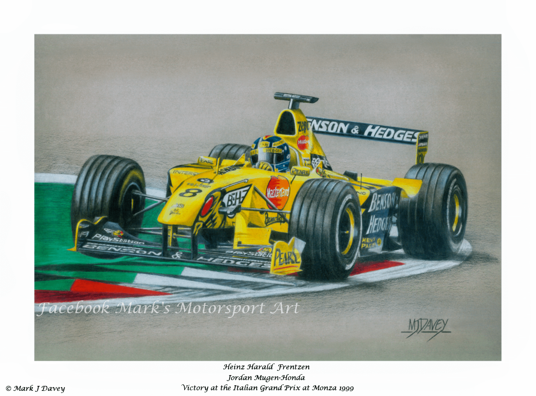 Heinz - Harald Frentzen in the Jordan 199 at the 1999 Italian GP - Limited Edition Giclee Print - Vroom Classics