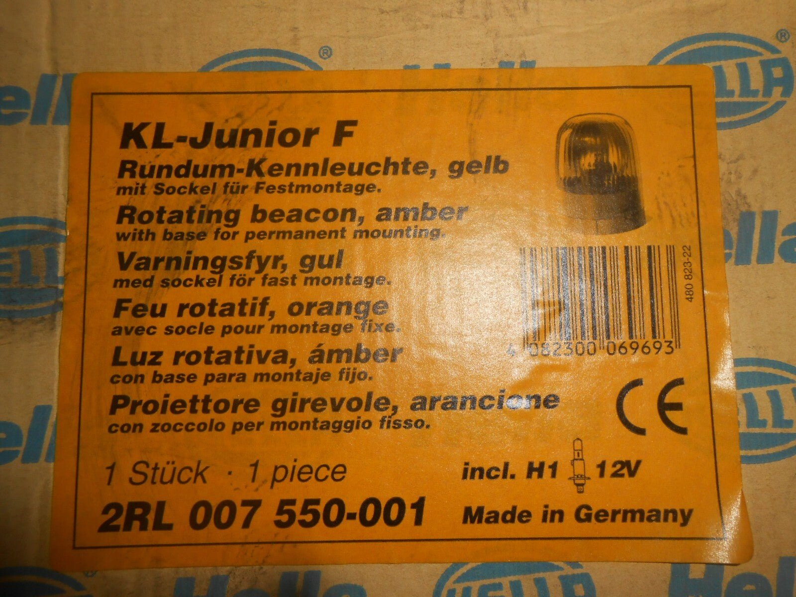 HELLA UNIVERSAL ROTATING BEACON Amber - 2RL 007 550 - 001 - Vroom Classics