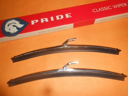 HILLMAN MINX (1959 - 66) 11" WINDSCREEN WIPER BLADE 5.6mm fitting STAINLESS x 2 - Vroom Classics