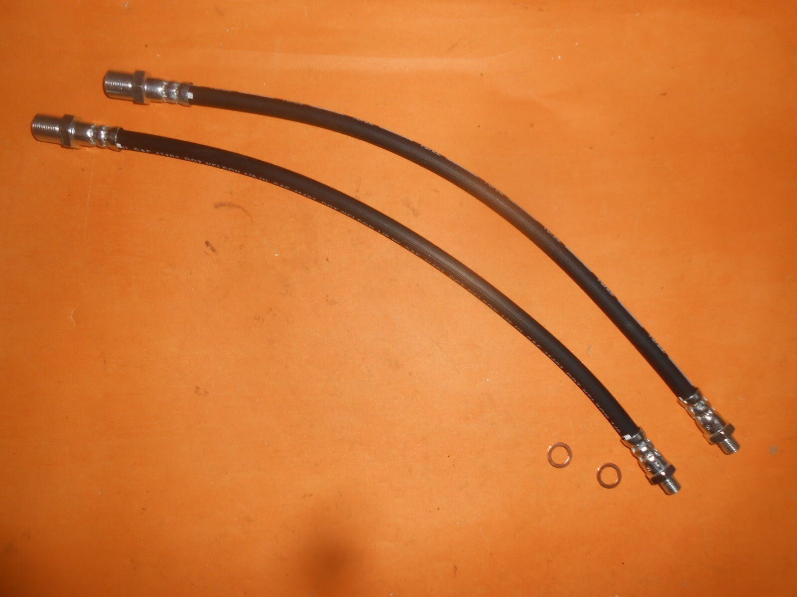 HILLMAN SUPER MINX Series 1 to 4 (1961 - 67) FRONT BRAKE HOSES PAIR - 430mm length - Vroom Classics